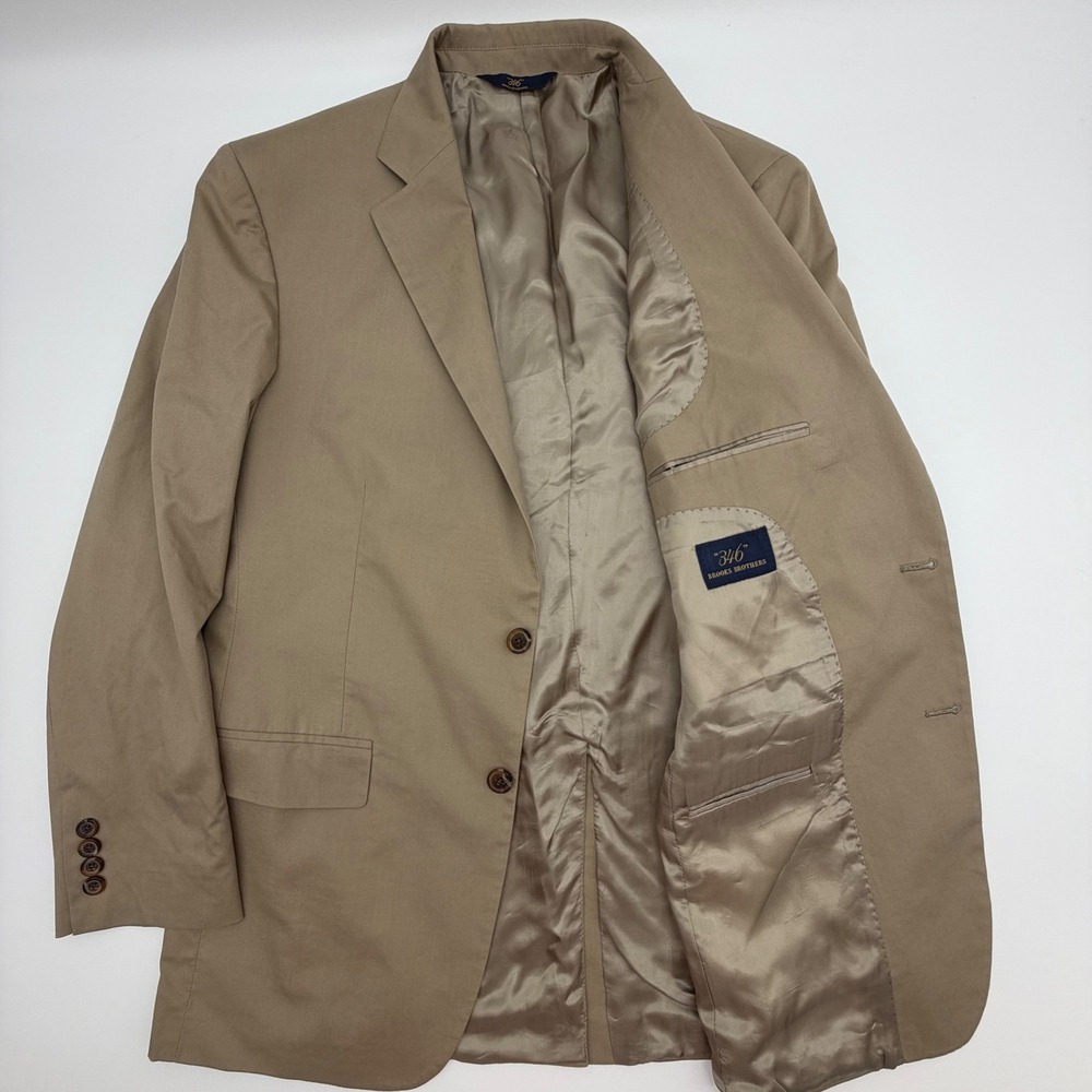 Brooks Brothers 346 Mens Tan Cotton CoolMax Blazer Sport Coat 40R 34W S27 2012